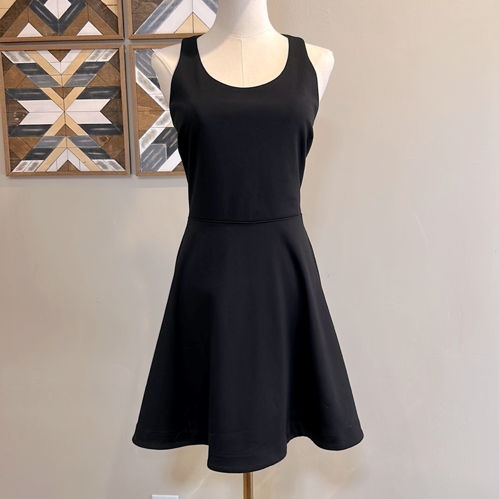 Banana Republic Black Cut-Out Fit & Flare Mini Dress 0 XS